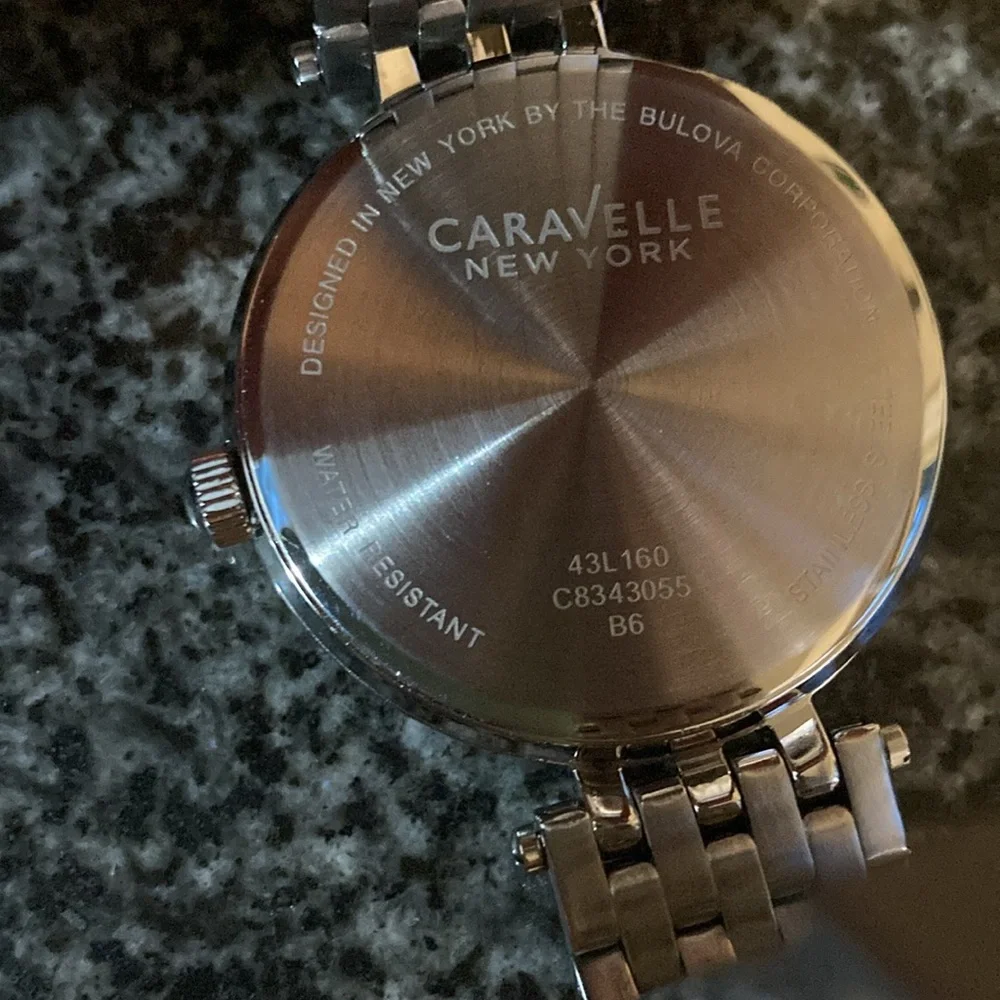 Caravelle by Bulova Women's Crystal Pave Stainless Steel Watch(model 43L160) EUC